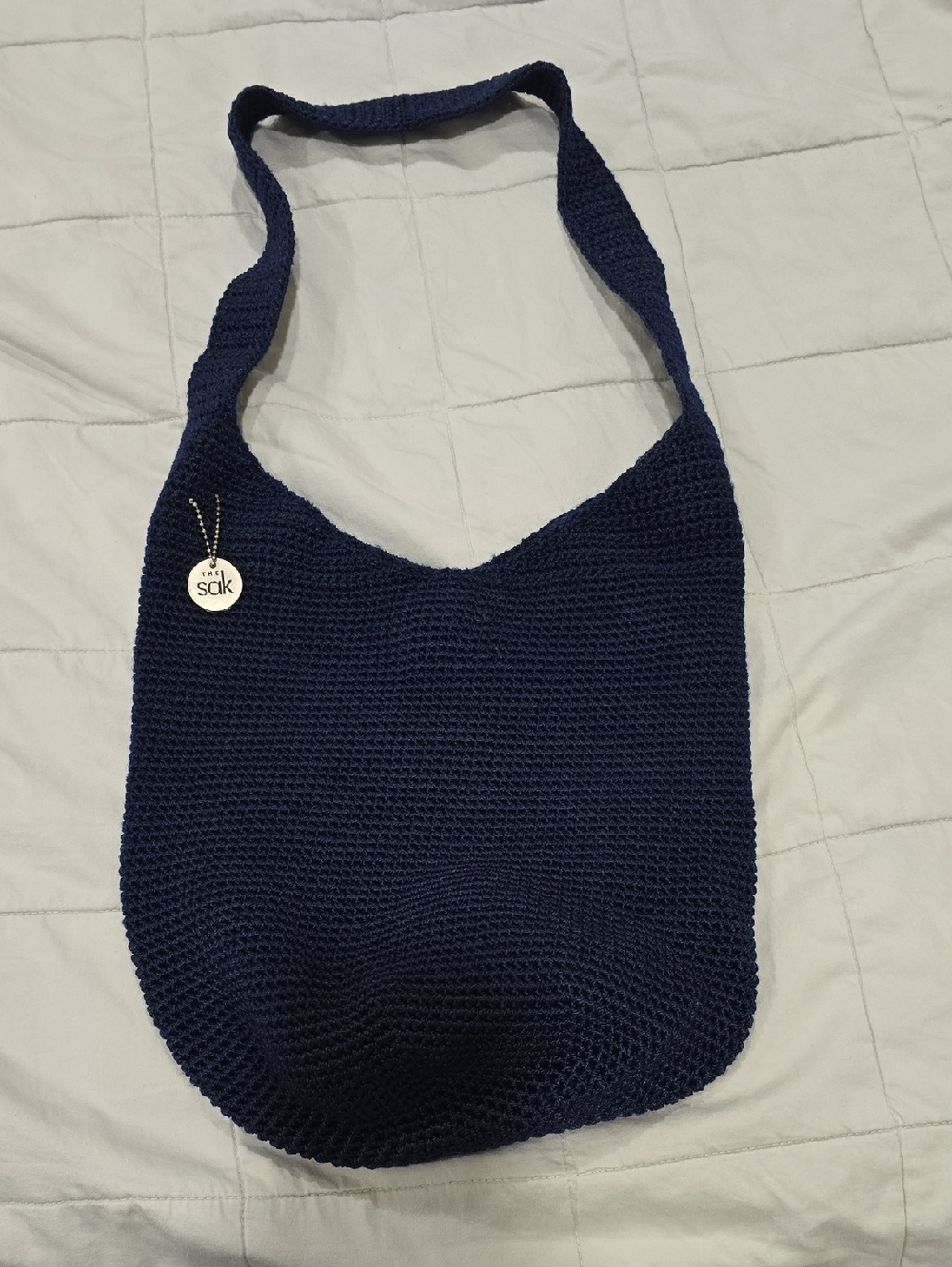 The SAK Navy Crochet Shoulder Tote Bag